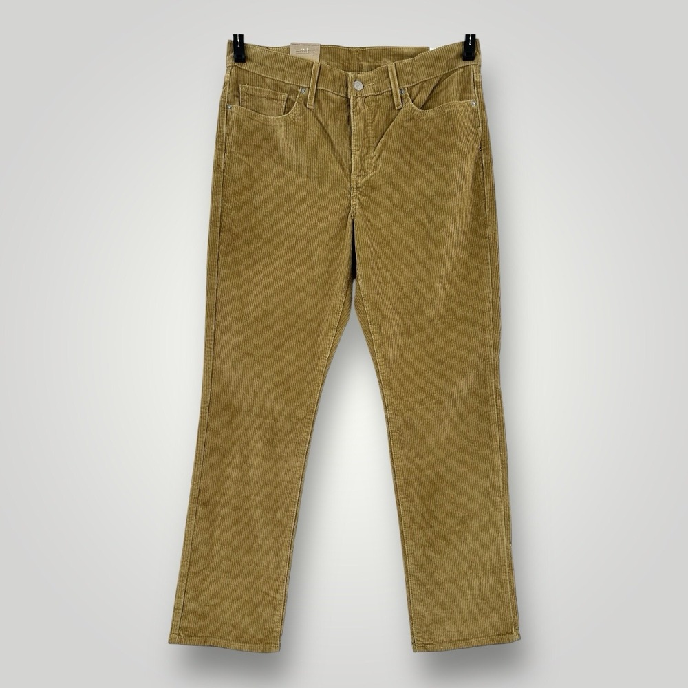 NWT $69 Levis 314 Shaping Straight Leg Wide-Wale Tan Corduroy Pants Womens 32x30